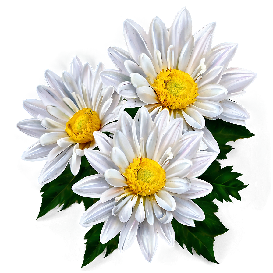 White Chrysanthemums Flowers Png 42 PNG