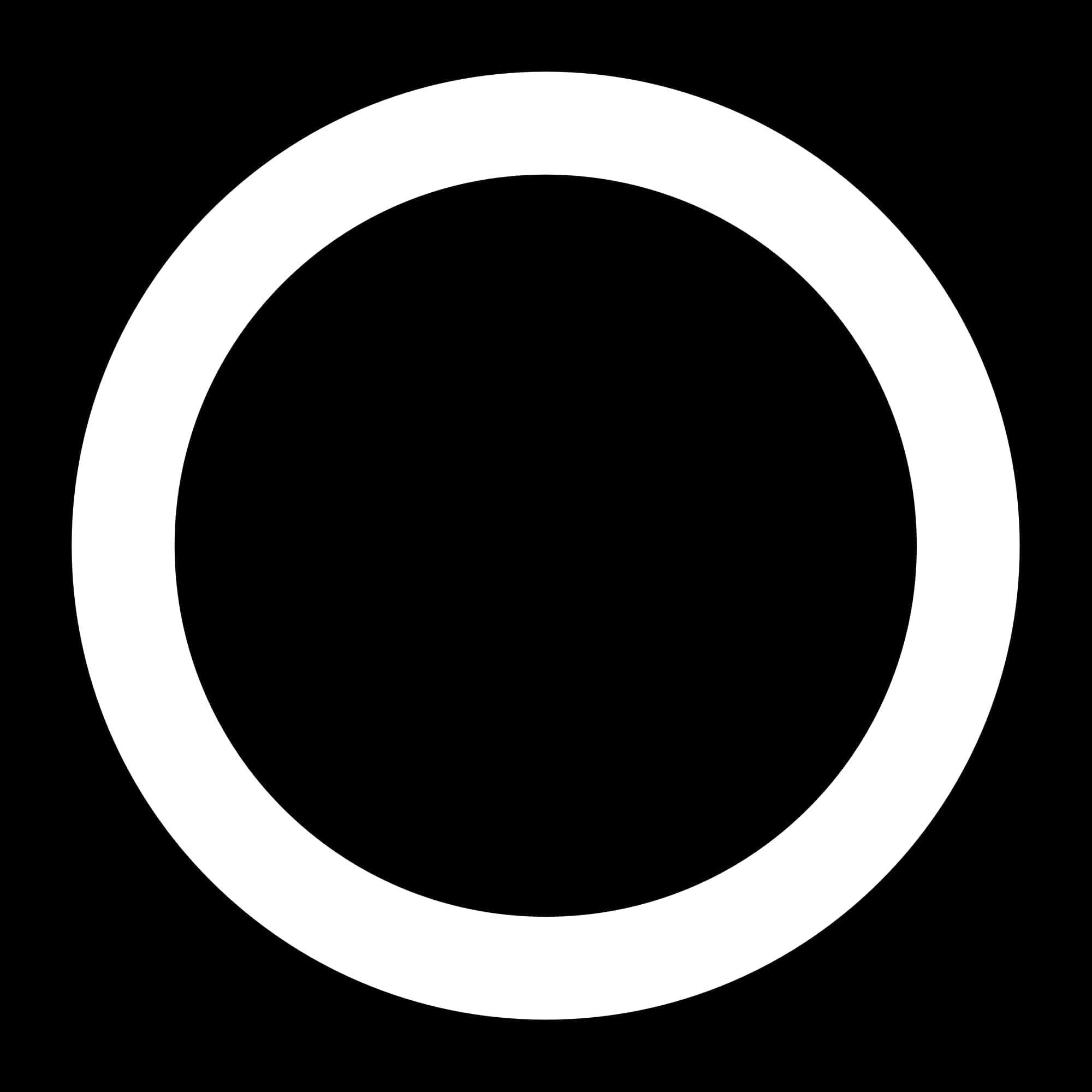 White Circle Black Background PNG