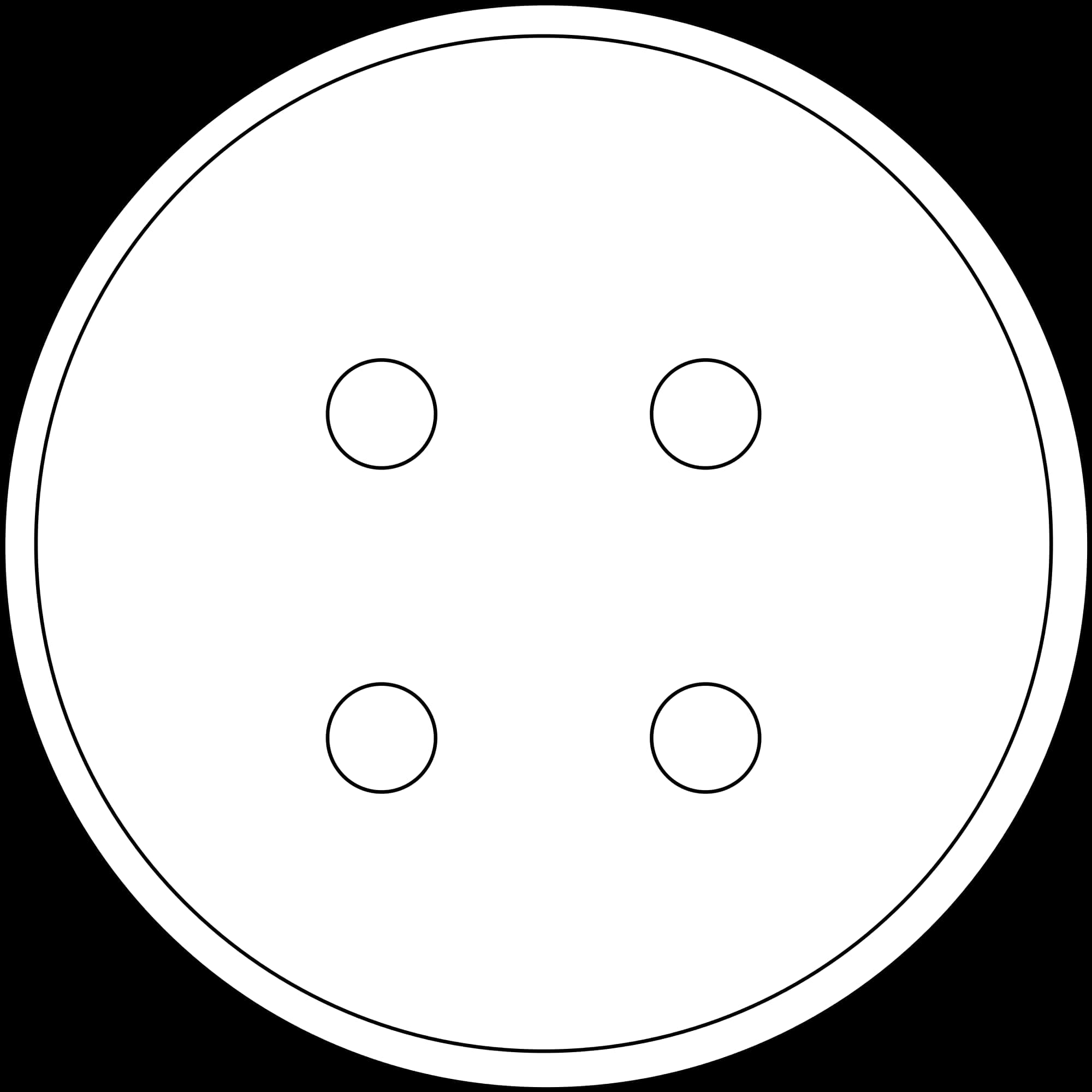 White Circle Black Outline Four Dots PNG