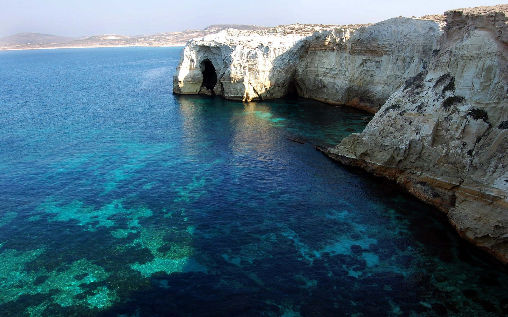 White Cliff Milos Island Greece Wallpaper