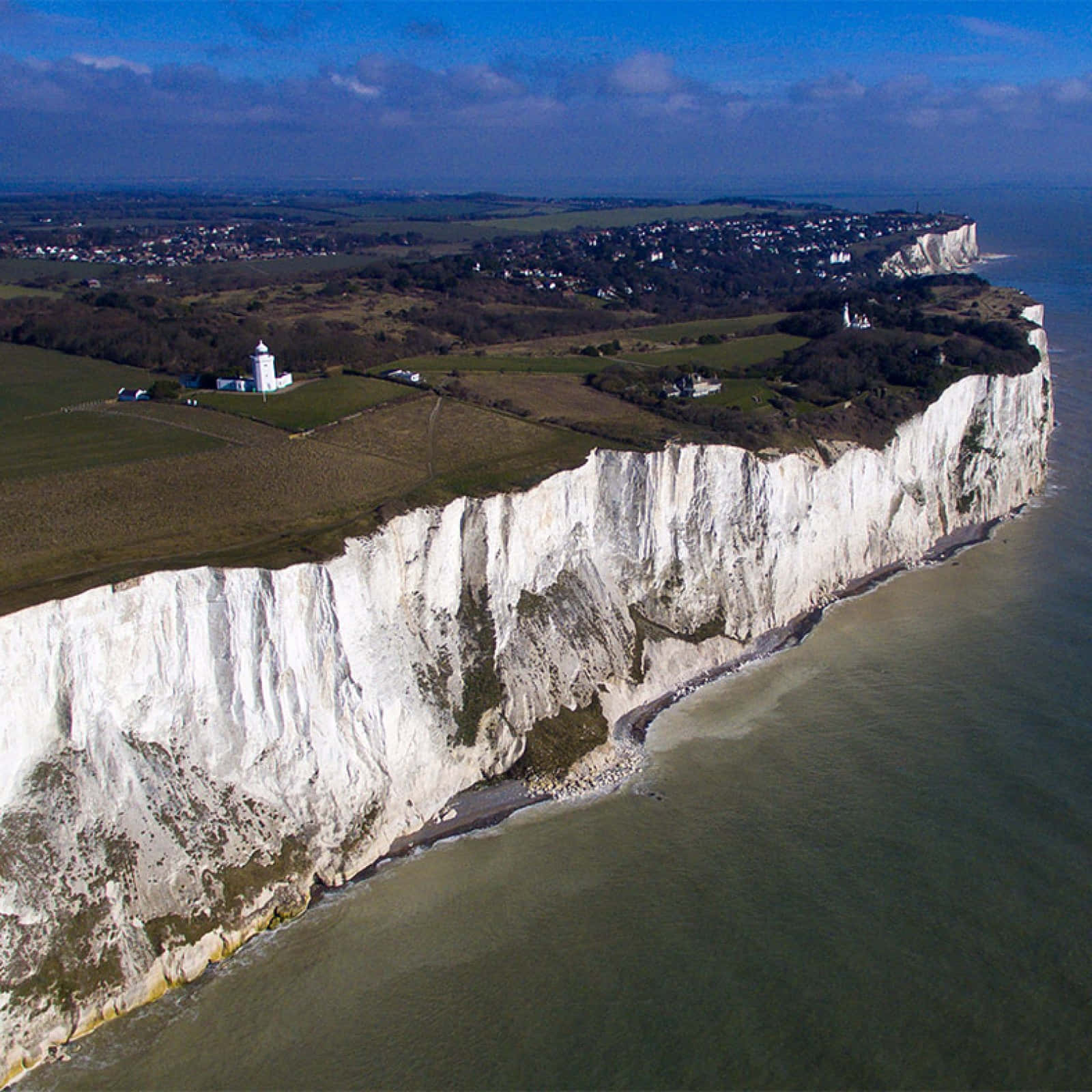 White Cliffs Of Dover Aerial View Wallpaper