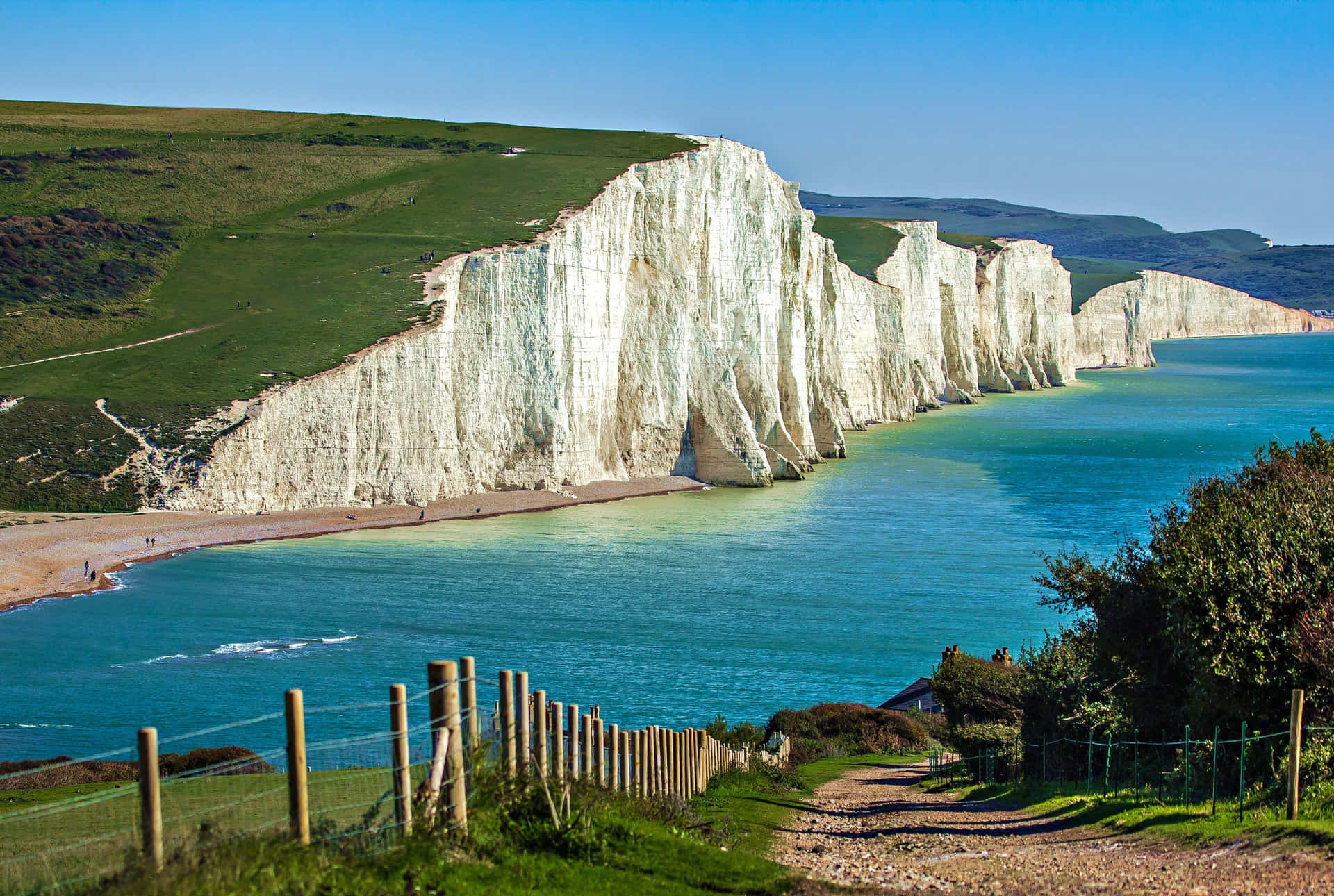 Hvide klipper af Dover Scenic View Wallpaper