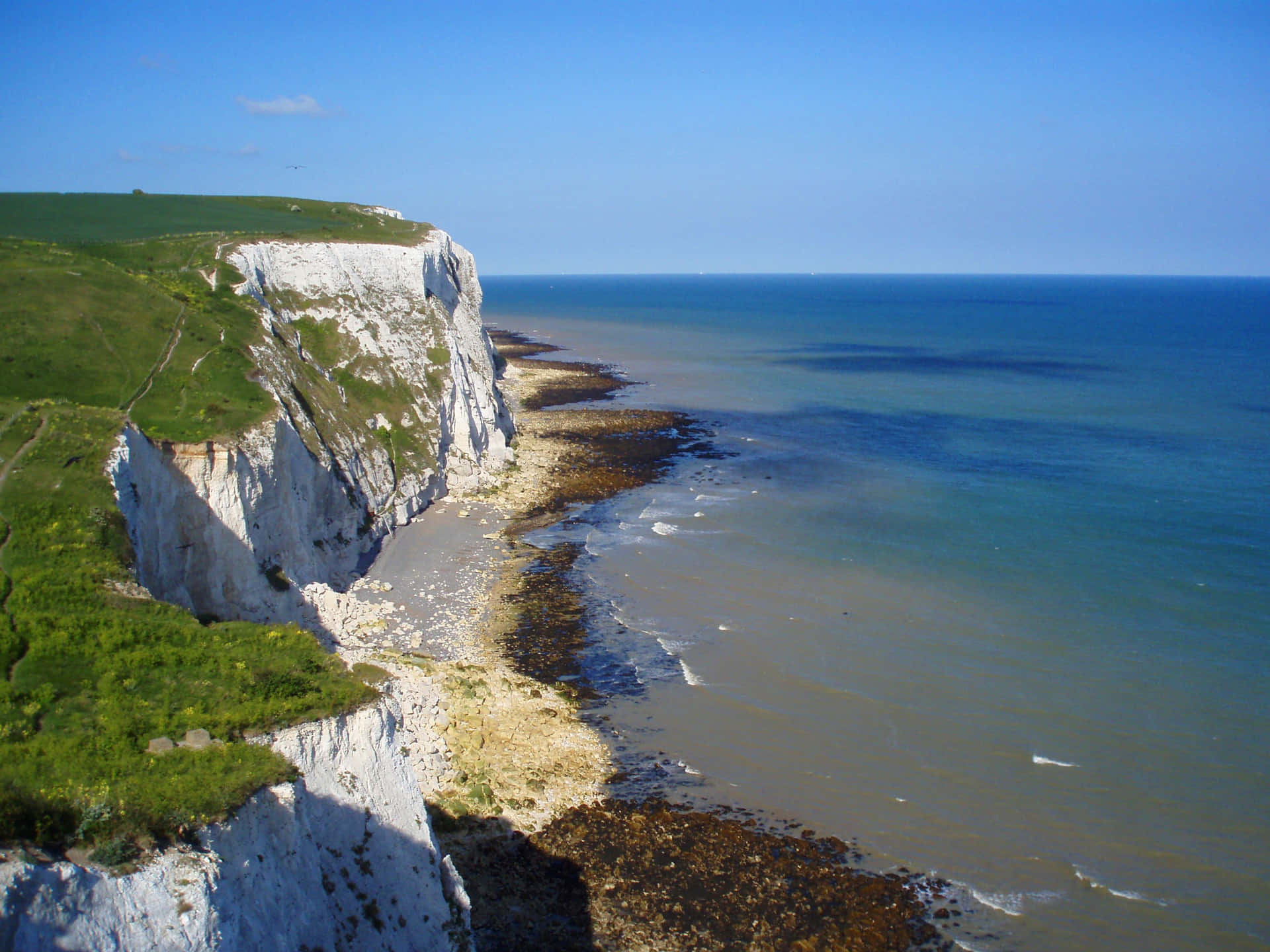 Majestic View of the White Cliffs of Dover Wallpaper