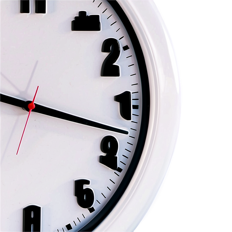 White Clock For Classroom Png 06262024 PNG