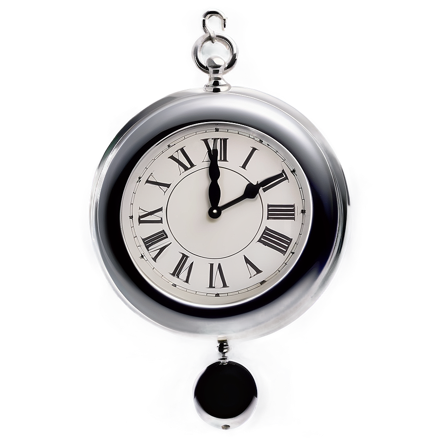 White Clock With Pendulum Png Lxv PNG