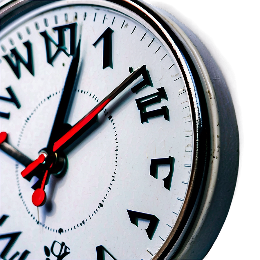 White Clock With Second Hand Png 06262024 PNG