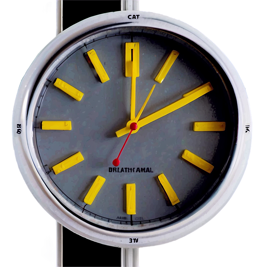 White Clock With Second Hand Png 06262024 PNG