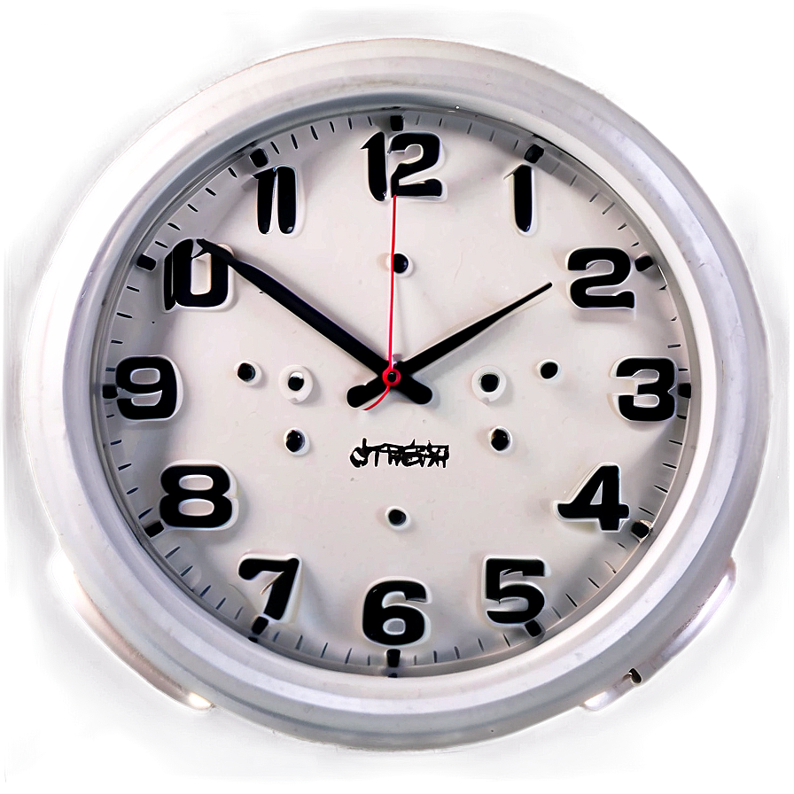 White Clock With Second Hand Png Slg22 PNG