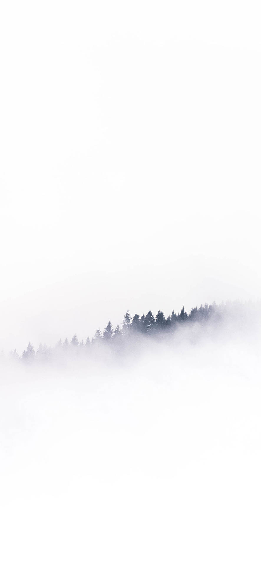 Hvide skyer på bjerg træer iPhone 5 tapet. Wallpaper