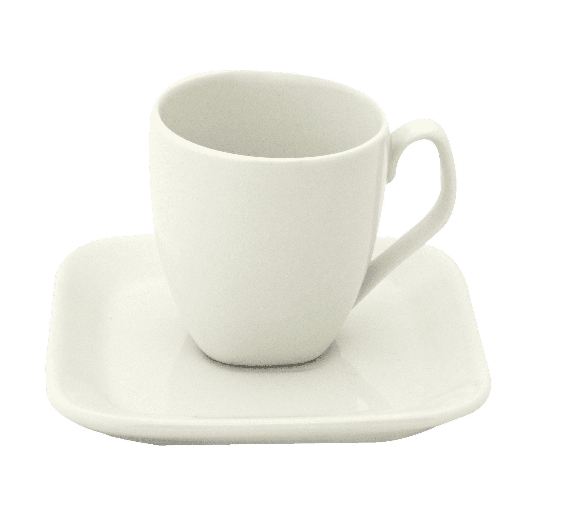 White Coffee Cupand Saucer PNG