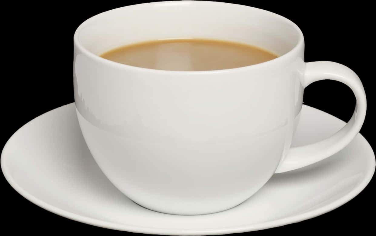 White Coffee Cupwith Beverage PNG