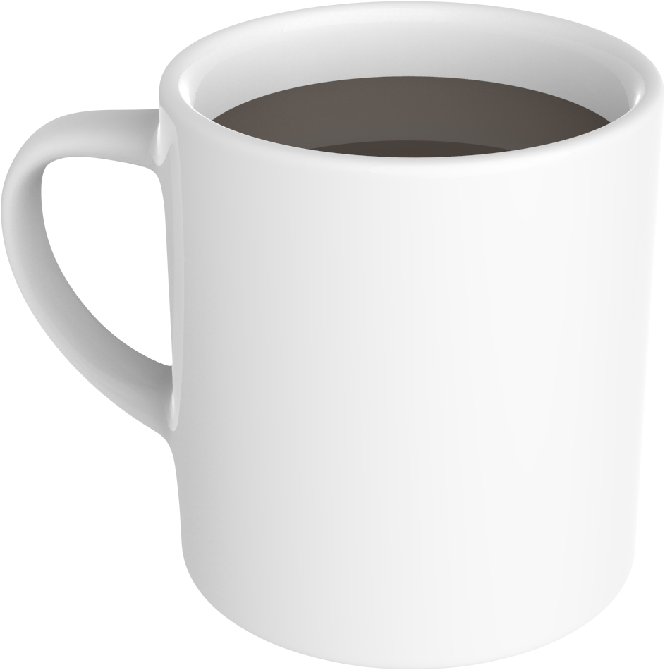 White Coffee Mug Full PNG
