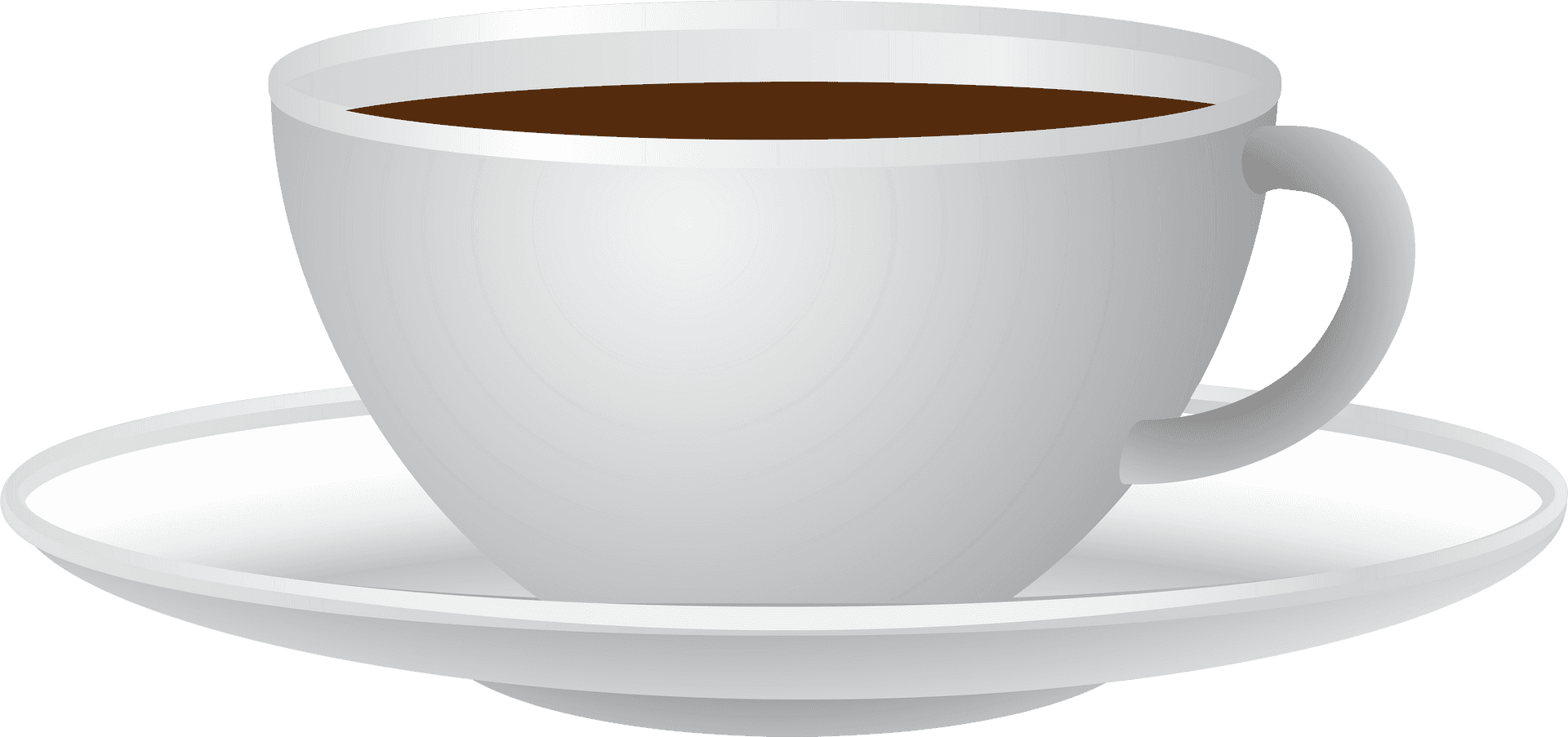 White Coffee Mugon Saucer Clipart PNG