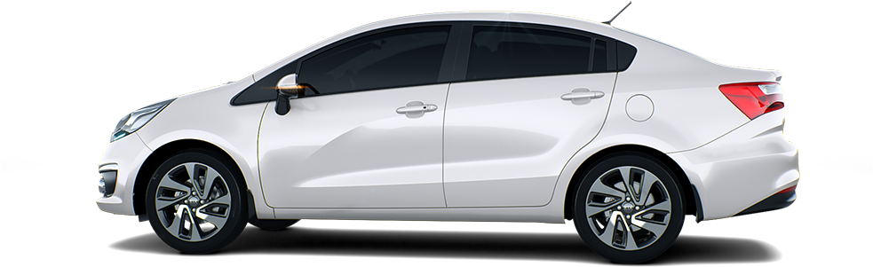 White Compact Sedan Car PNG