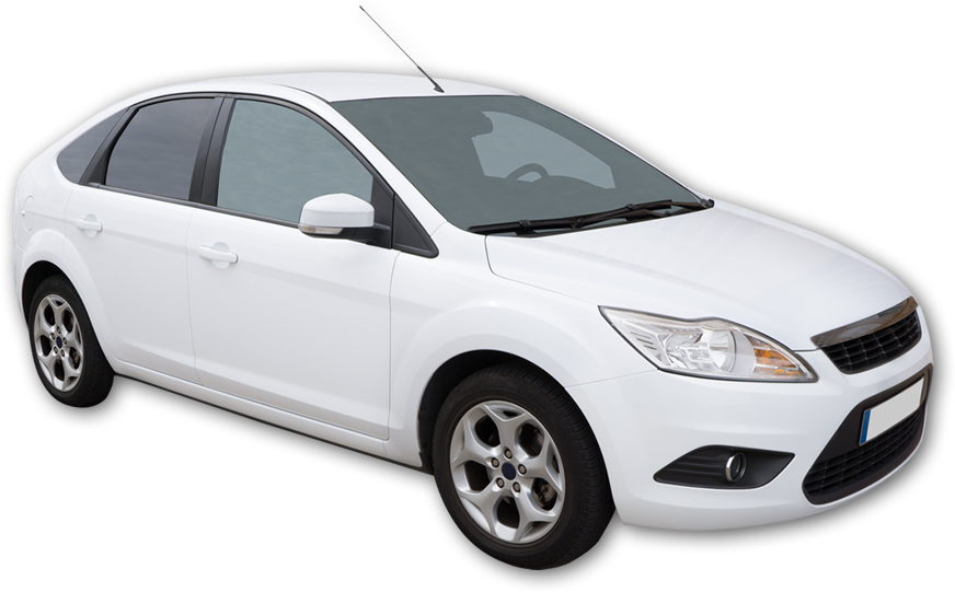 White Compact Sedan Isolated PNG