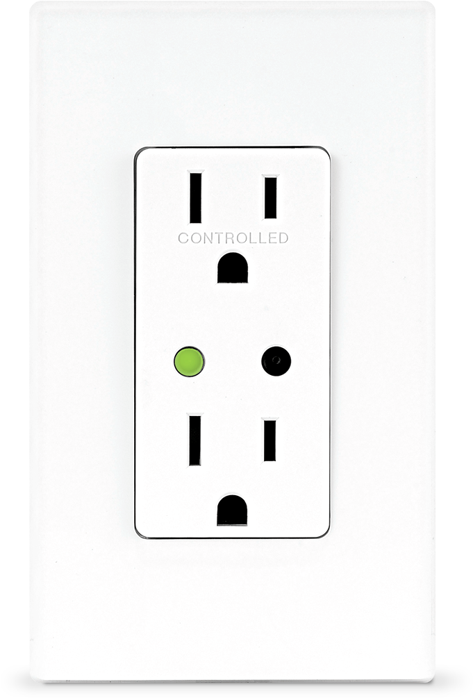 White Controlled Electrical Outlet PNG