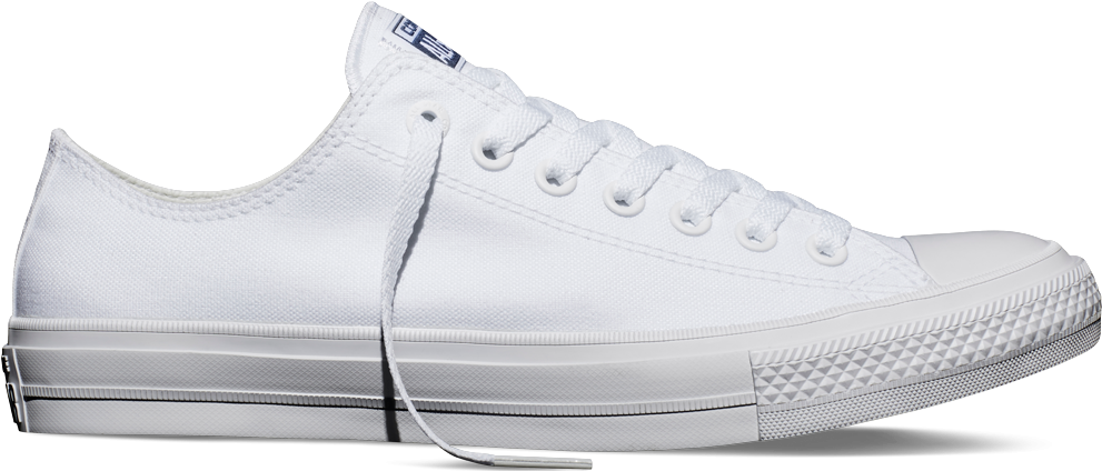 White Converse Sneaker Side View PNG