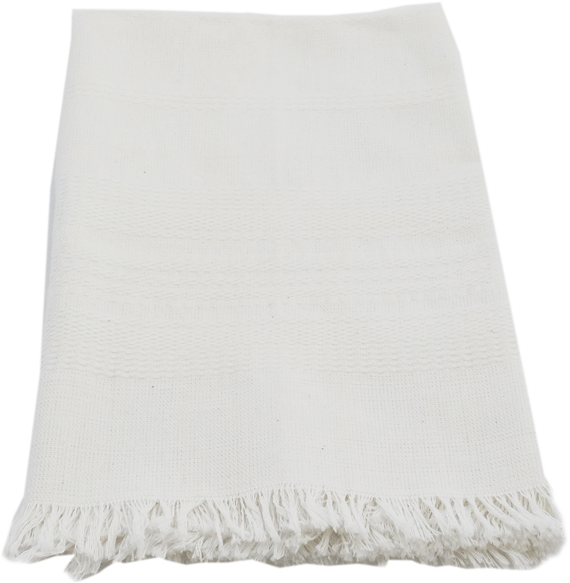 White Cotton Napkinwith Fringe.png PNG