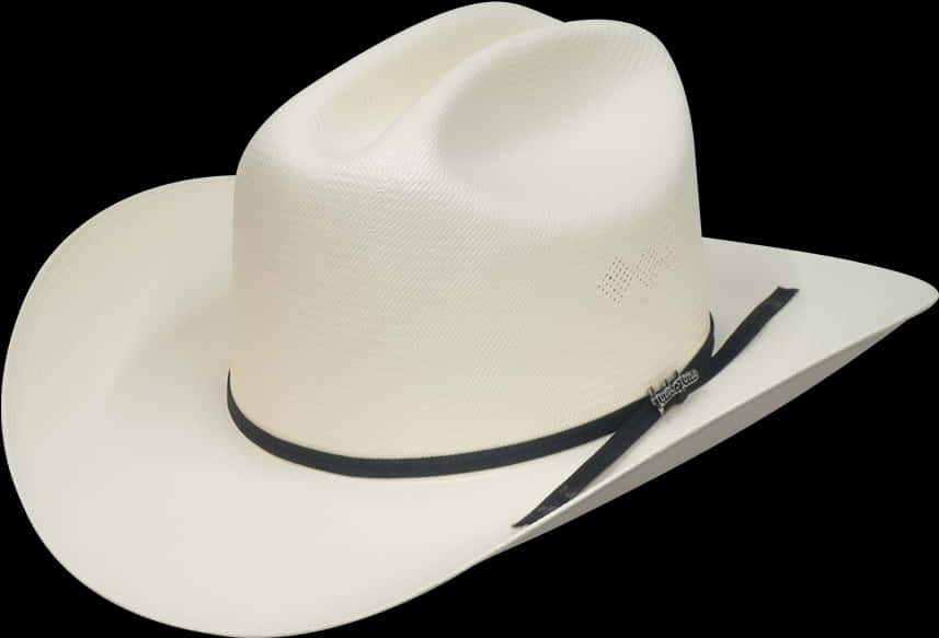 White Cowboy Hat Black Band PNG