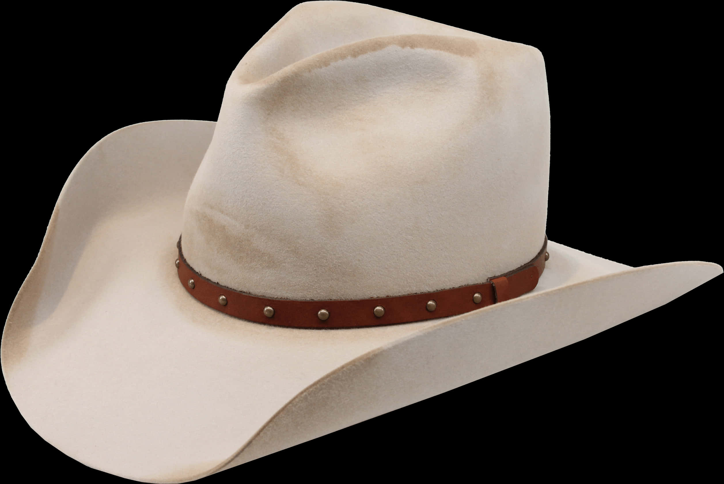 White Cowboy Hat Leather Band PNG