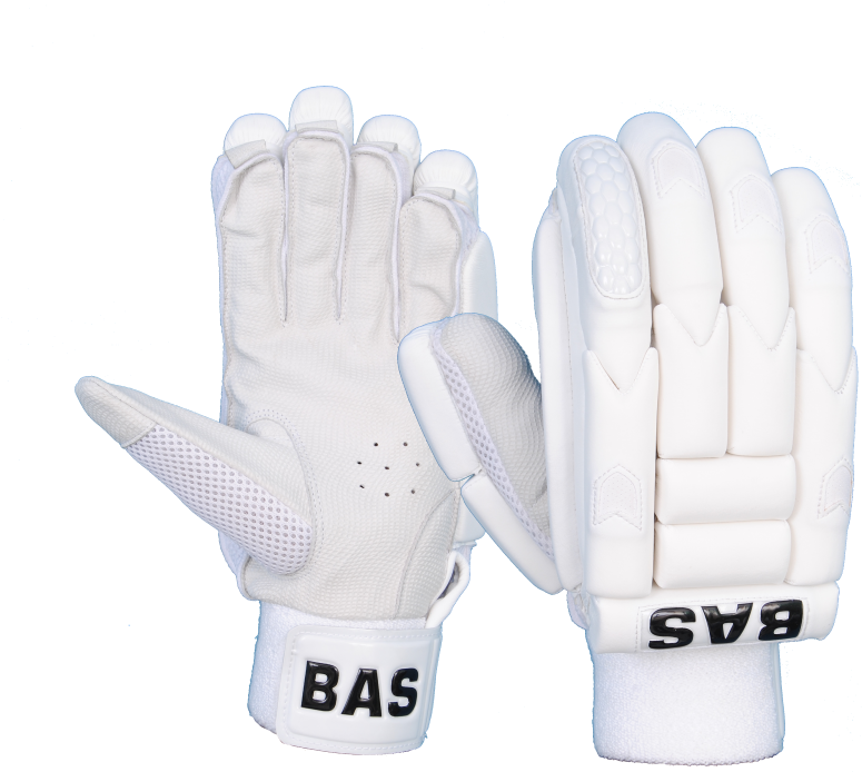 White Cricket Batting Gloves B A S PNG