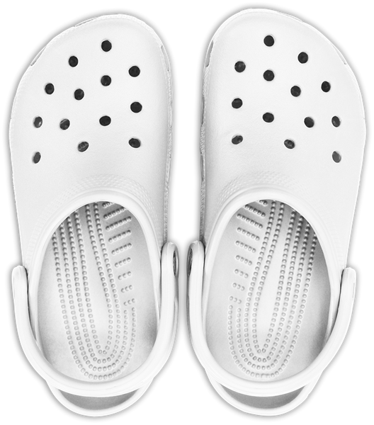 White Crocs Classic Clogs PNG