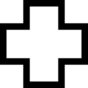 White Cross Black Background PNG