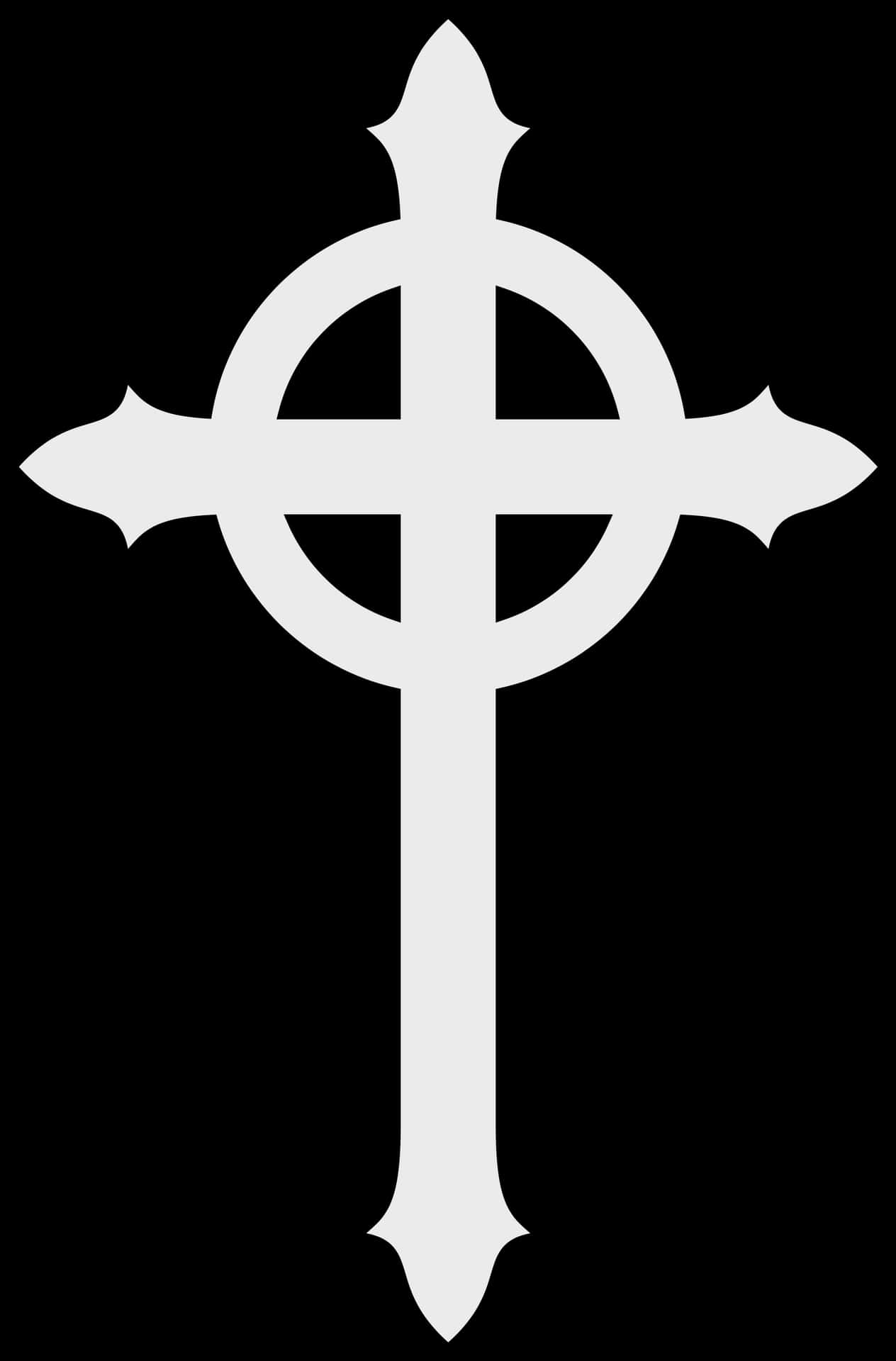 White Crosson Black Background PNG