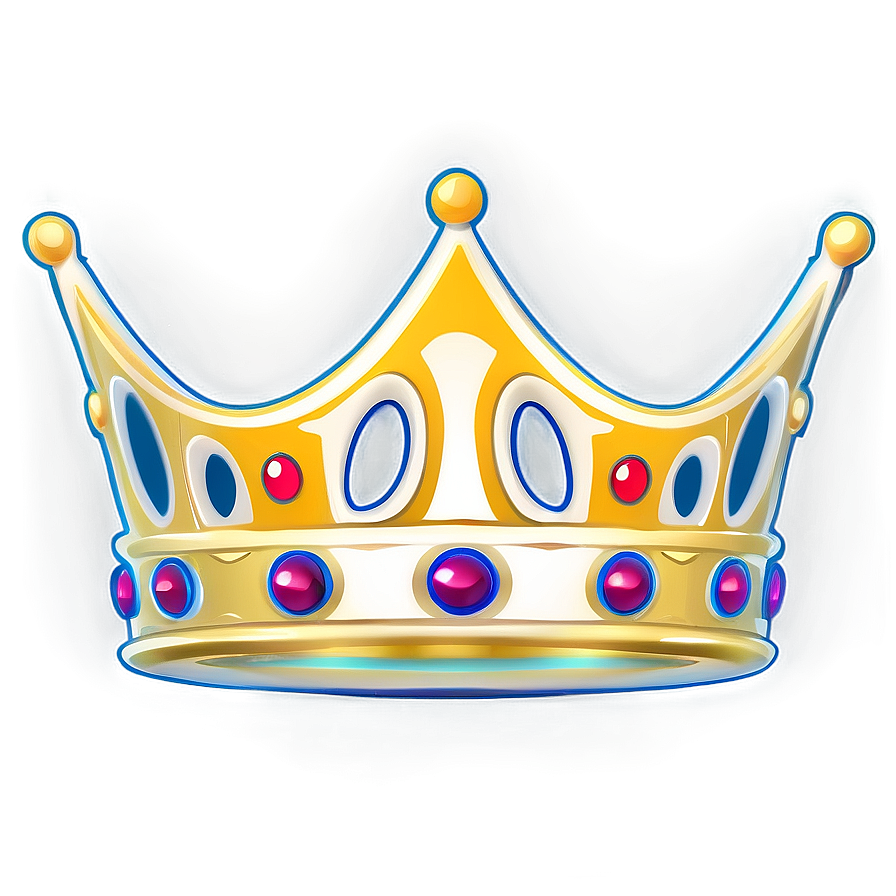White Crown Cartoon Png 06252024 PNG