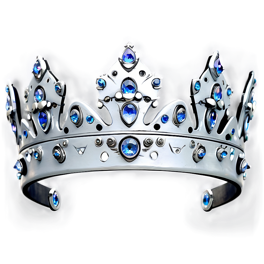 White Crown With Crystals Png 06252024 PNG