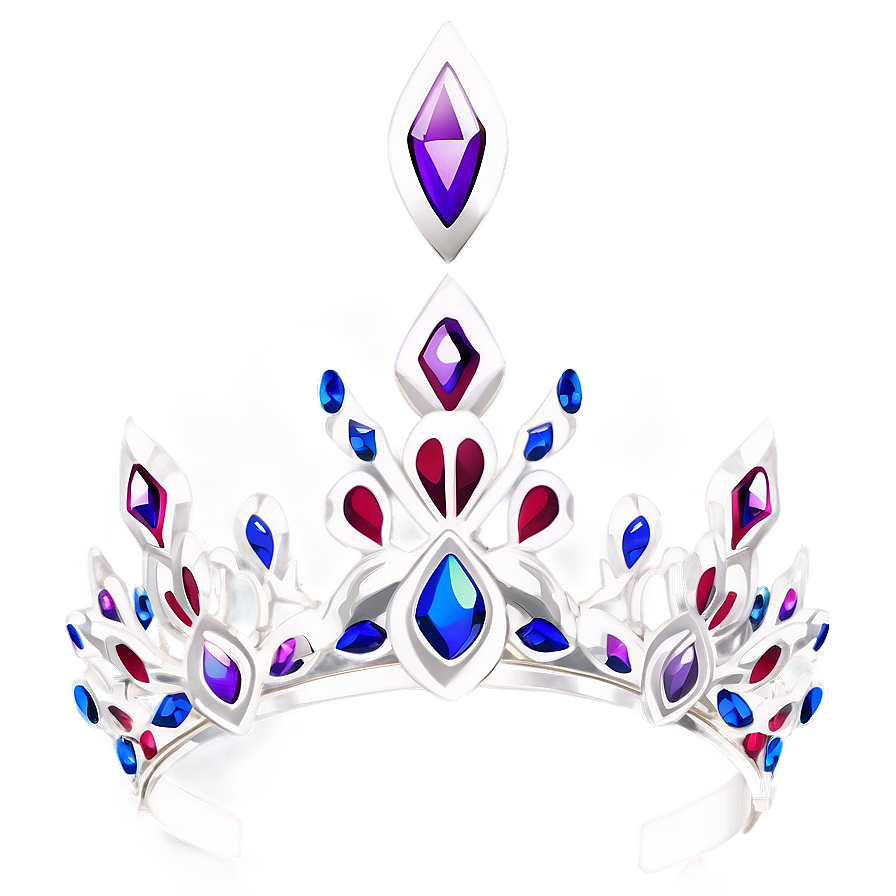 White Crown With Gems Png 06252024 PNG