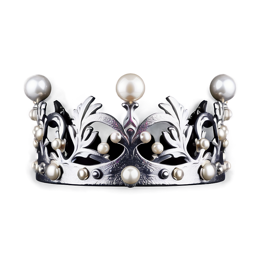 White Crown With Pearls Png Kos19 PNG