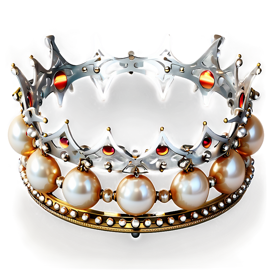 White Crown With Pearls Png Pyf PNG