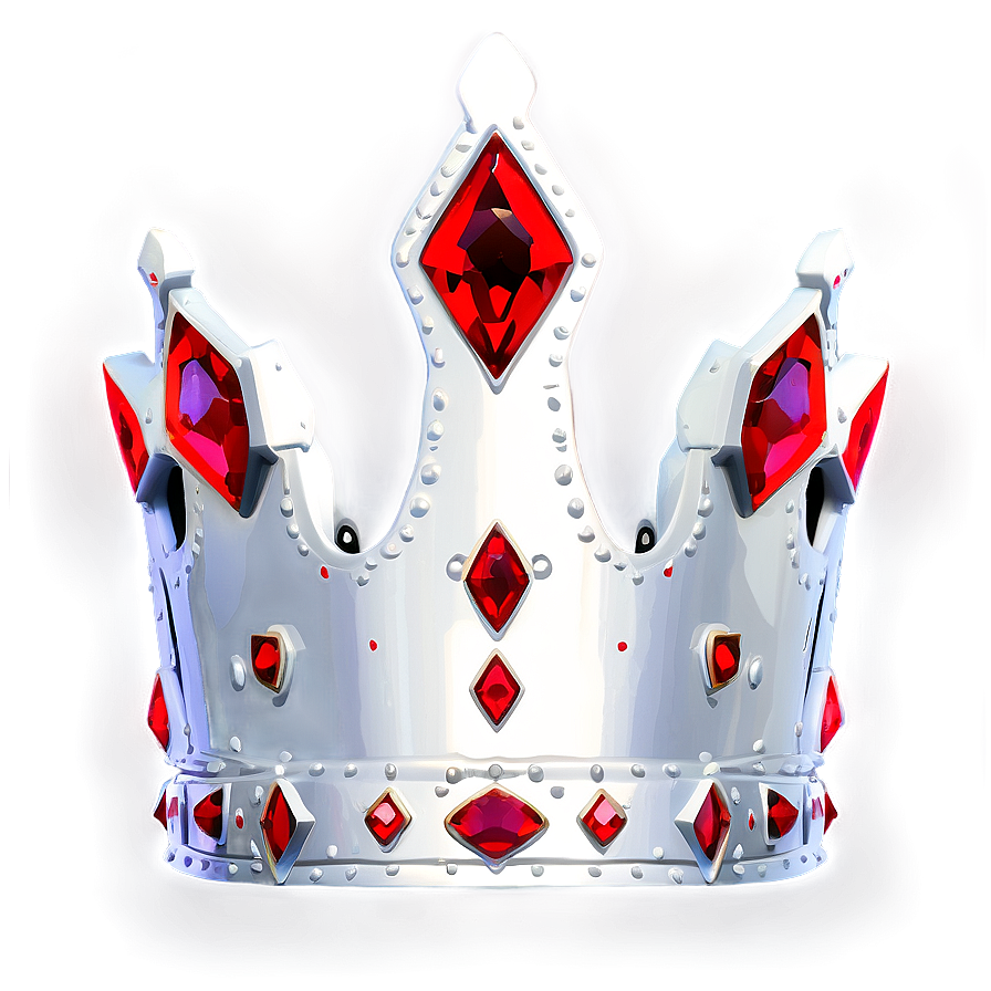 White Crown With Rubies Png Qad PNG