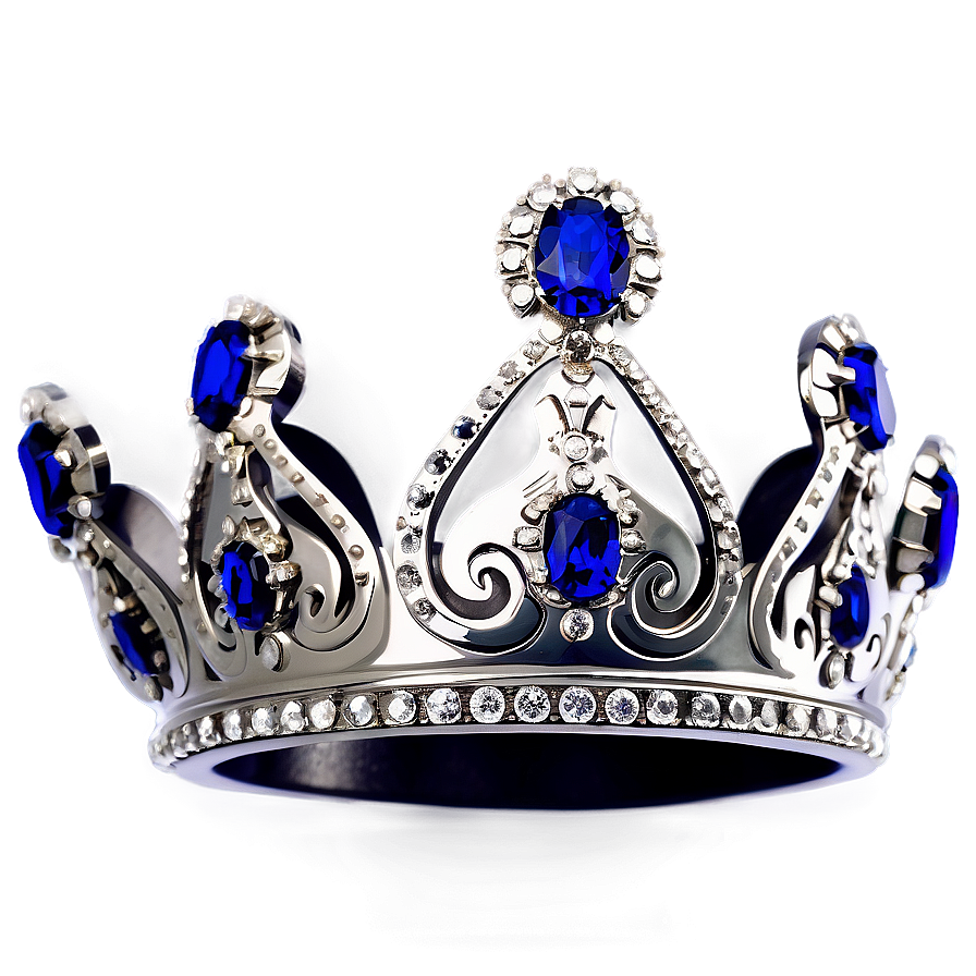 White Crown With Sapphires Png Mnd PNG