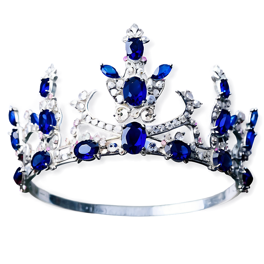 White Crown With Sapphires Png Uqo72 PNG