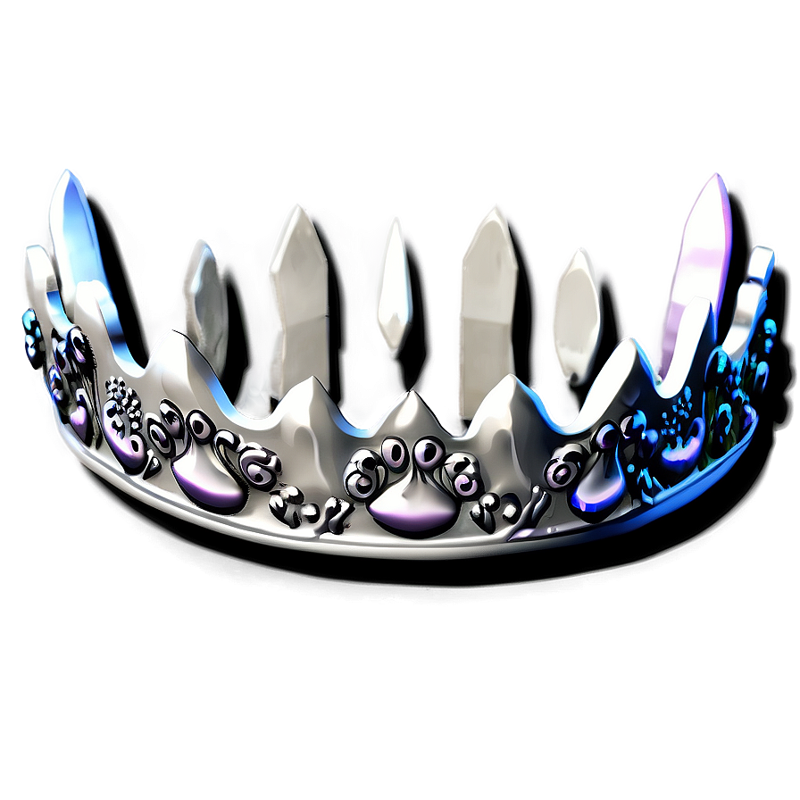 White Crown With Scrolls Png 06252024 PNG