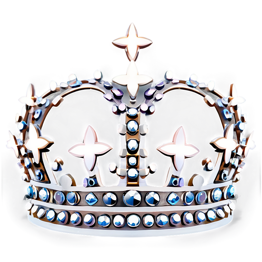 White Crown With Stars Png 06252024 PNG