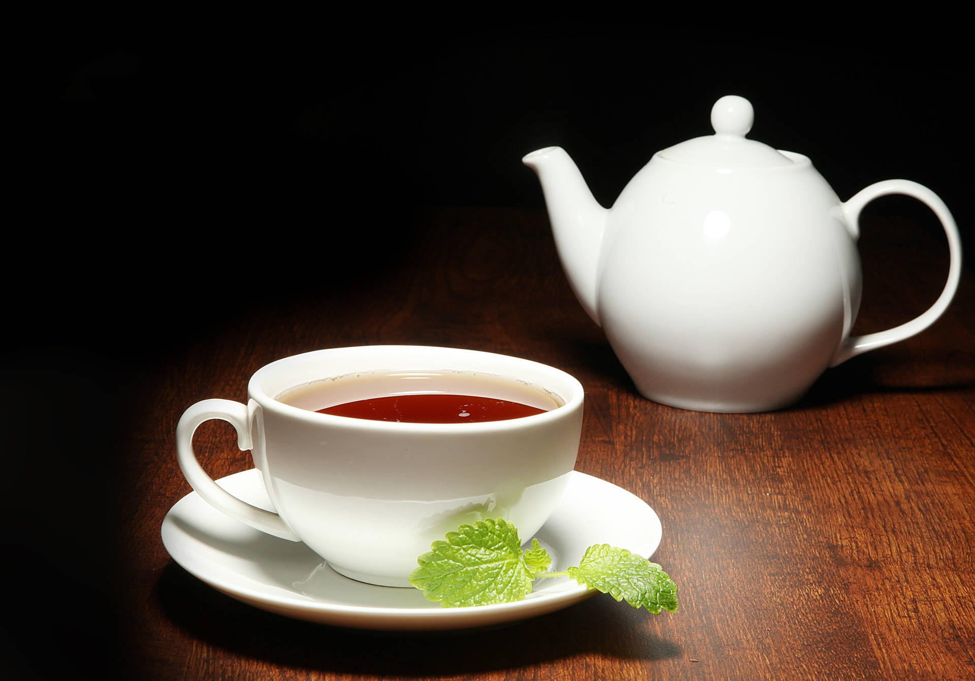 White Cup Of Chamomile Tea Wallpaper