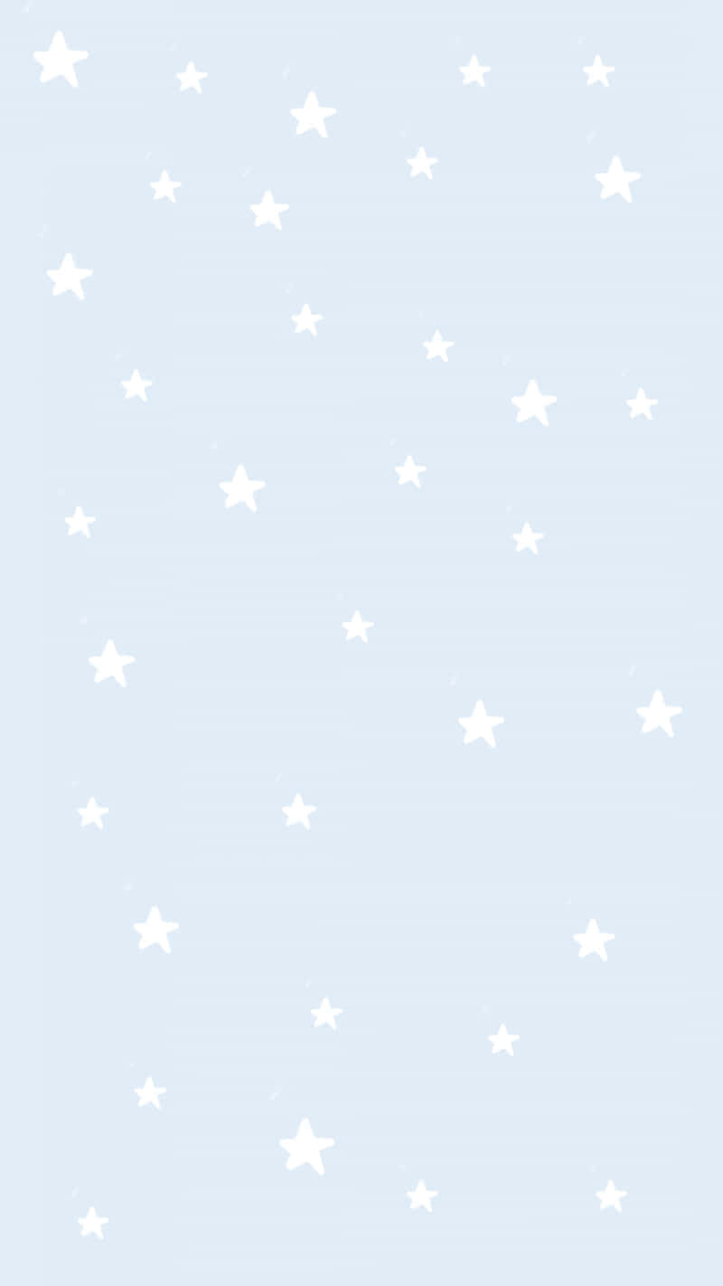 Download White Cute Stars On Pastel Blue Graphic Art Wallpaper | Wallpapers .com