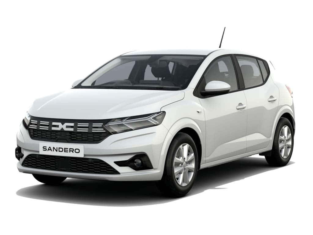 Witte Dacia Sandero Studio Weergave Achtergrond