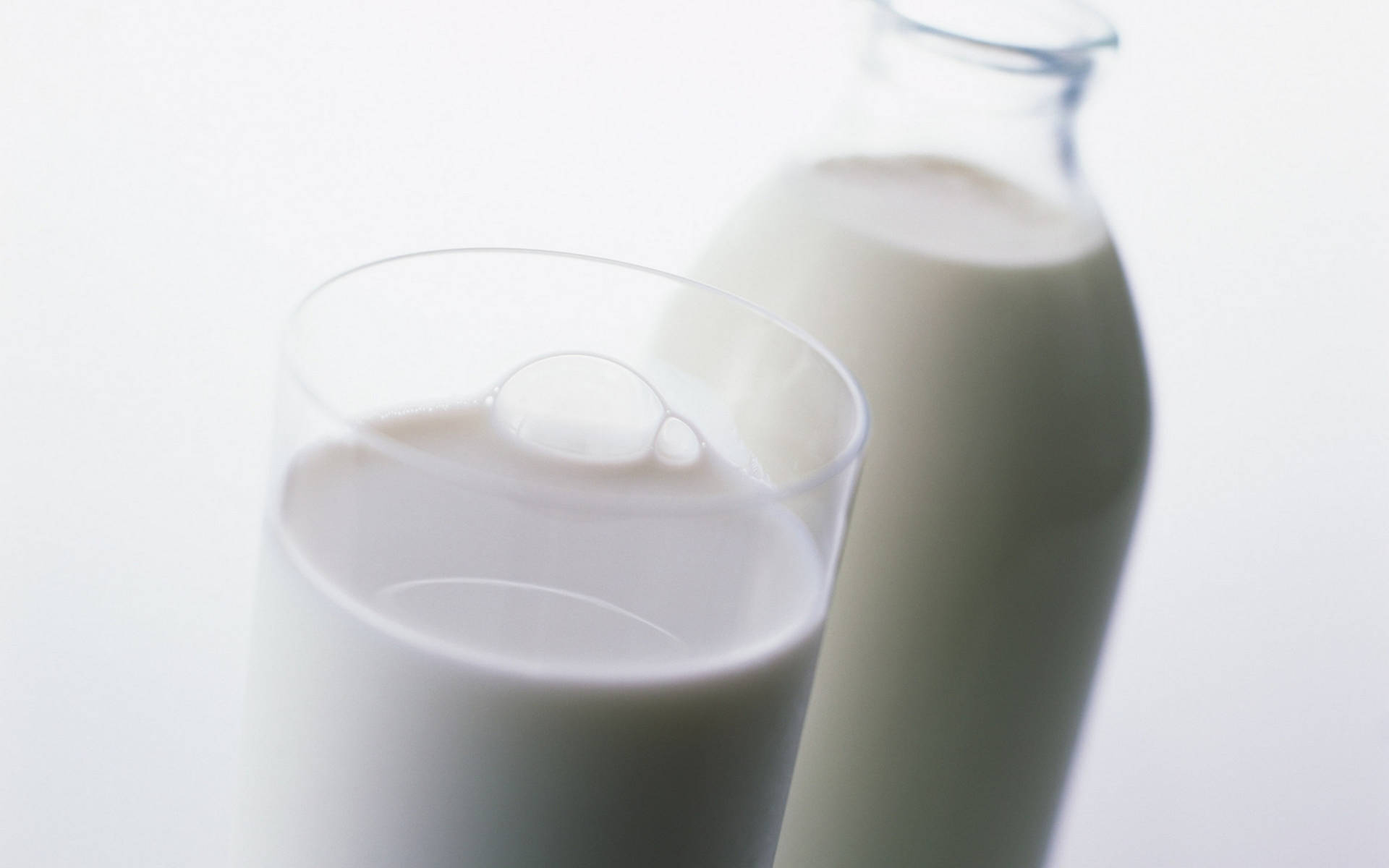 Hvid Mælkemælk Glas Og Bottle Fotografering Wallpaper
