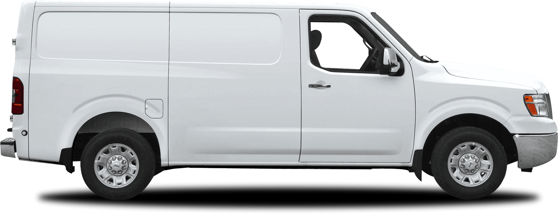 White Delivery Van Side View PNG