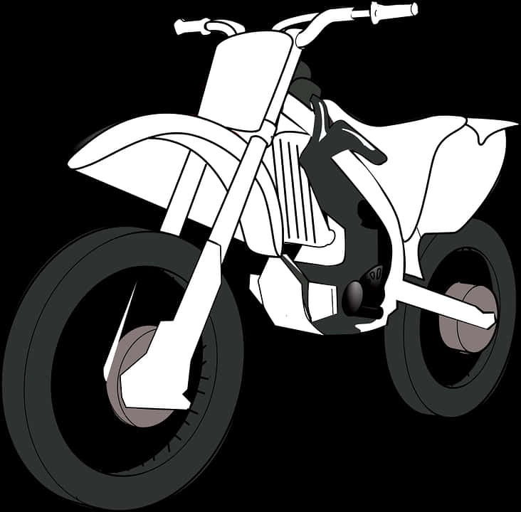 White Dirt Bike Illustration PNG