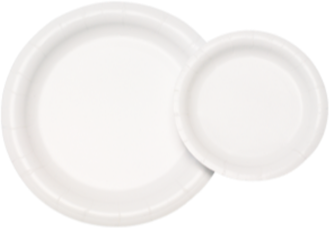 White Disposable Paper Plates PNG