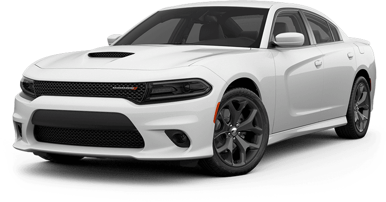 White Dodge Charger Modern Muscle Car PNG