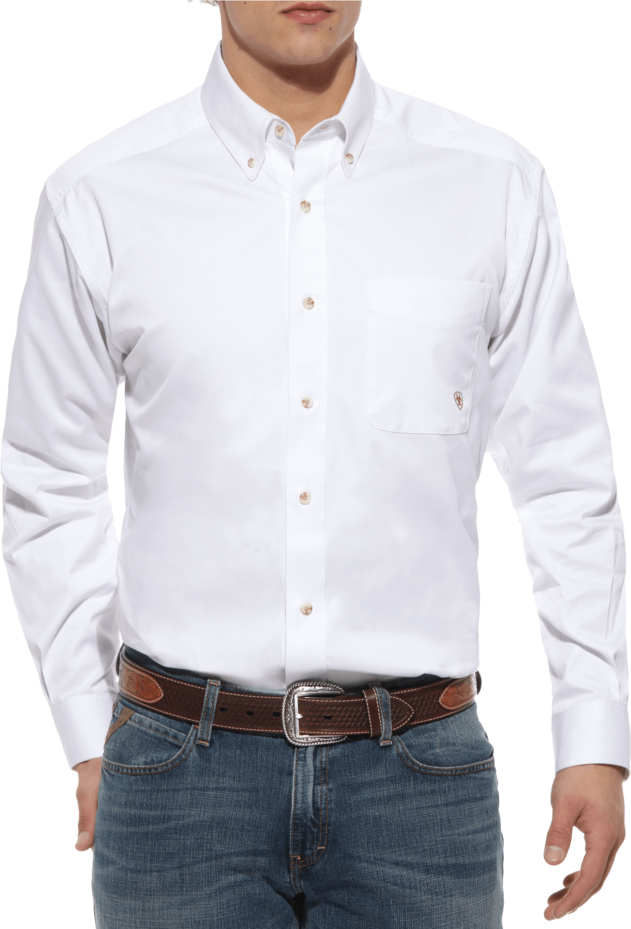White Dress Shirt Model PNG