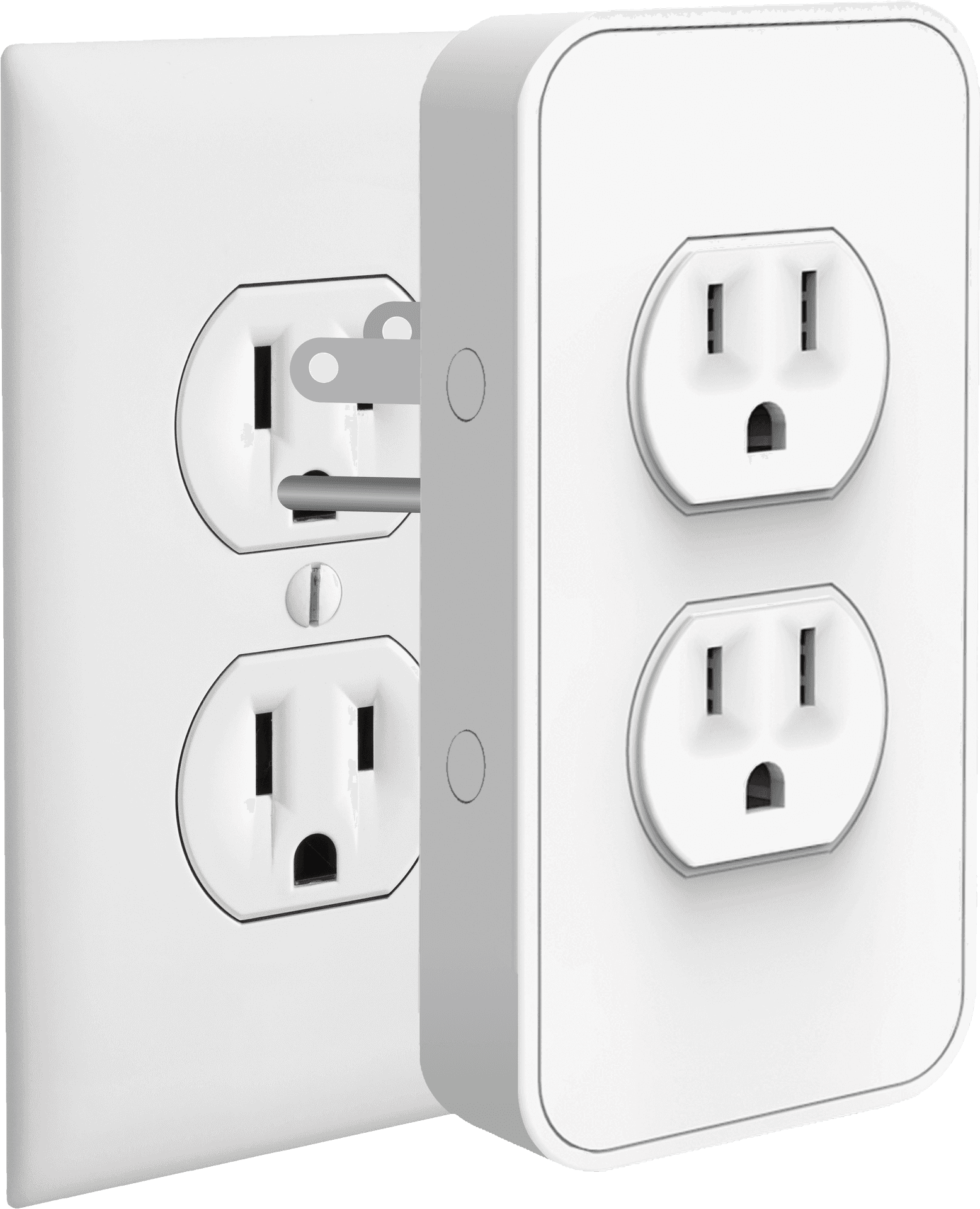 White Dual U S B Wall Outlet Adapter PNG