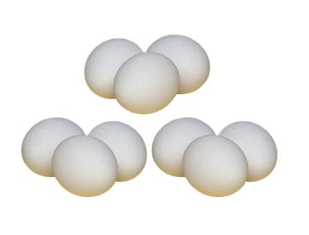 White Eggs Against Black Background PNG