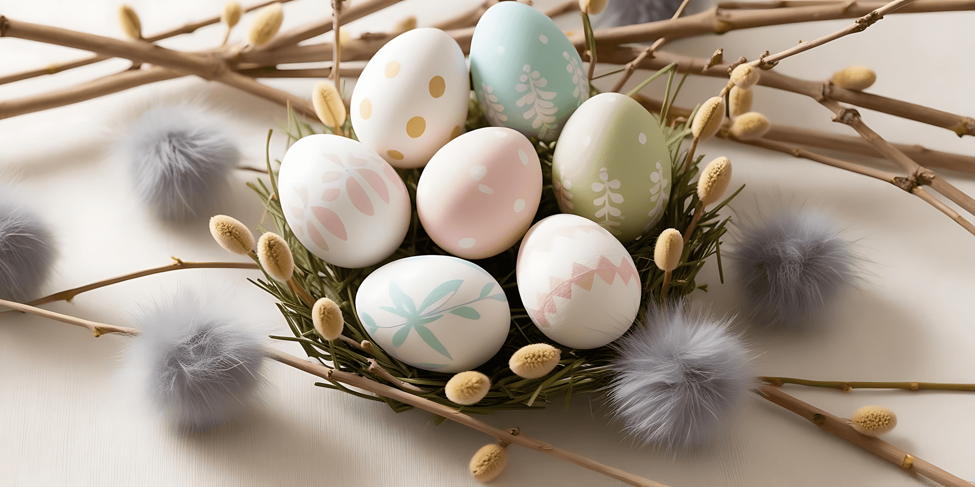 White Eggs In Gray Nest Wallpaper